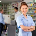 woman working as a pharmacy technician